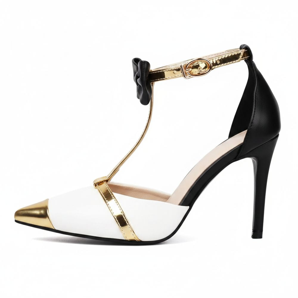 Charlotte | Elegant Ankle Bow T Strap Heels