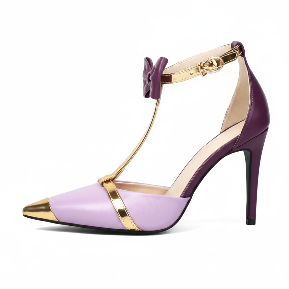 Charlotte | Elegant Ankle Bow T Strap Heels