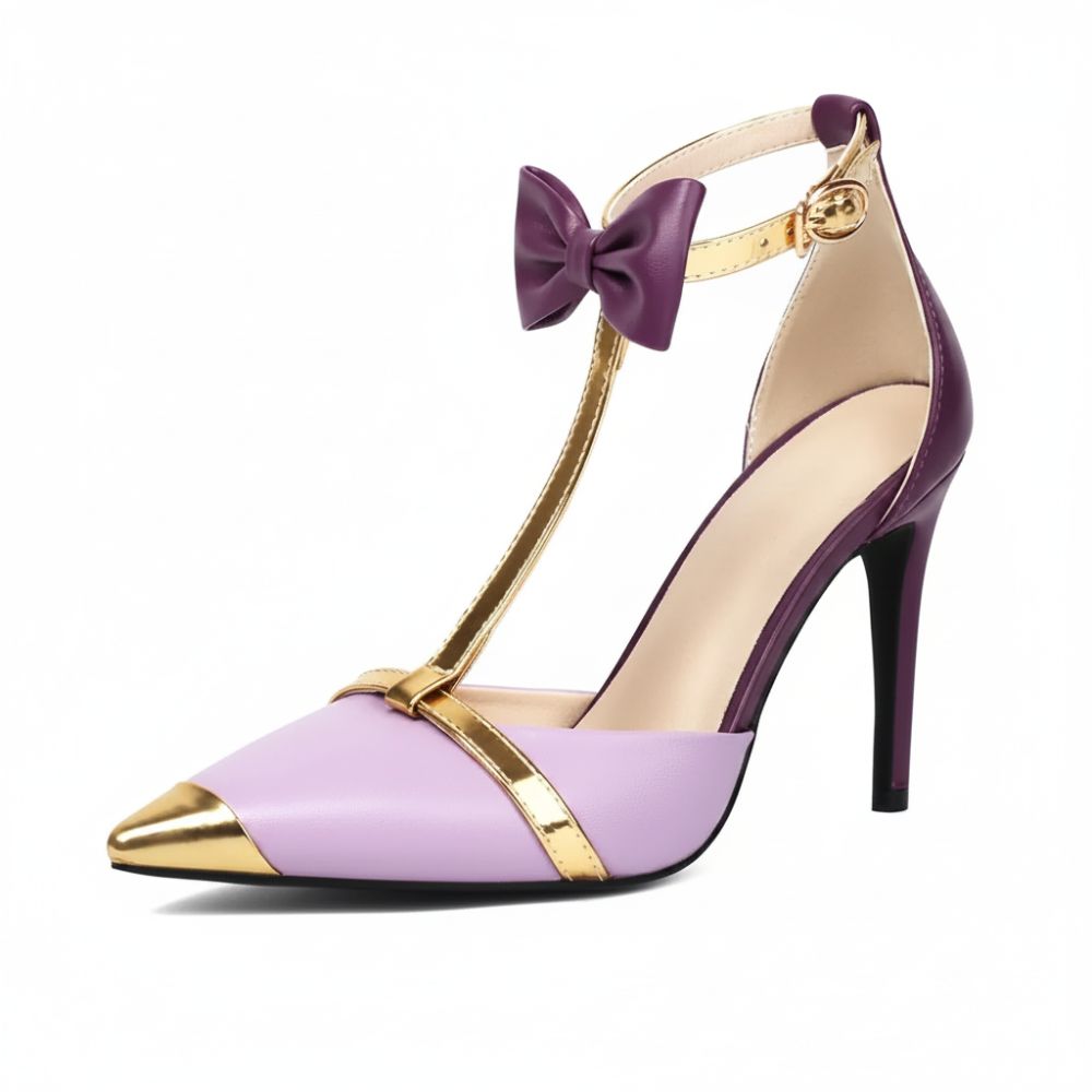 Charlotte | Elegant Ankle Bow T Strap Heels