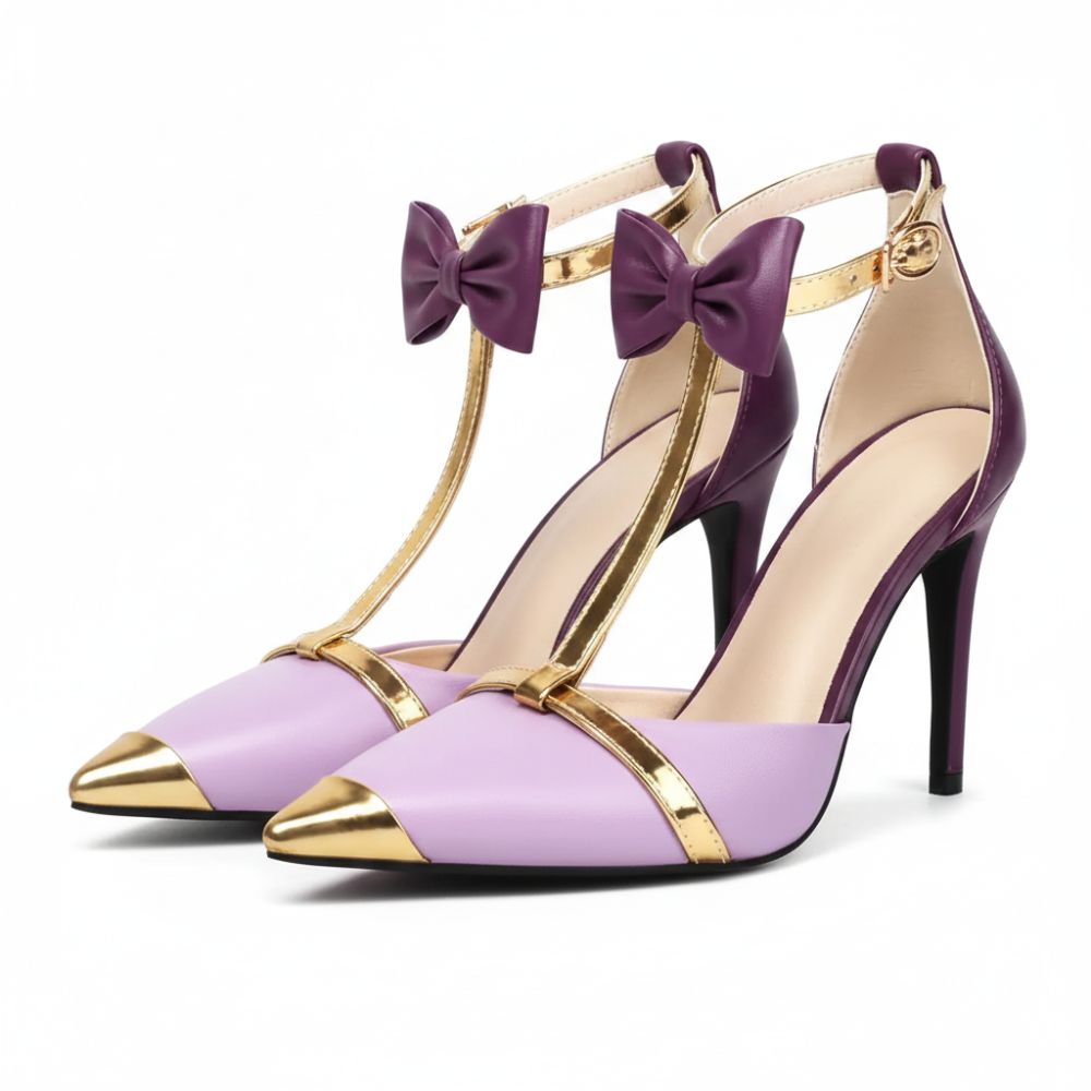 Charlotte | Elegant Ankle Bow T Strap Heels