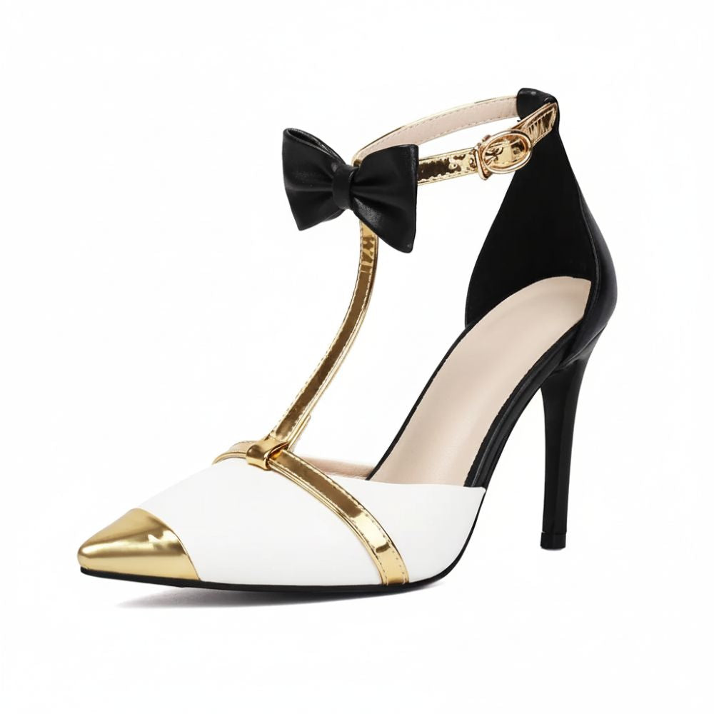 Charlotte | Elegant Ankle Bow T Strap Heels