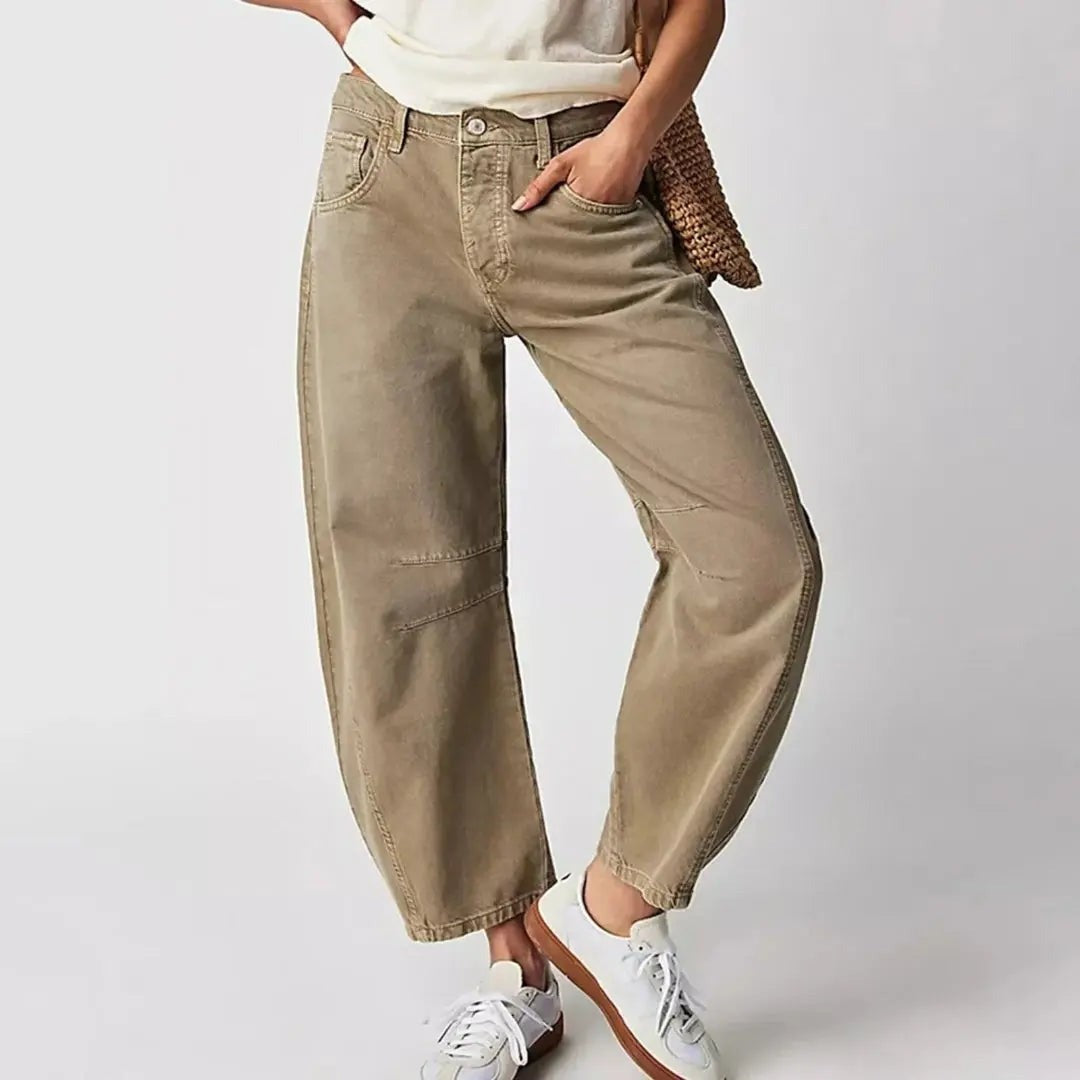 Jules baggy barrel jeans - Beige