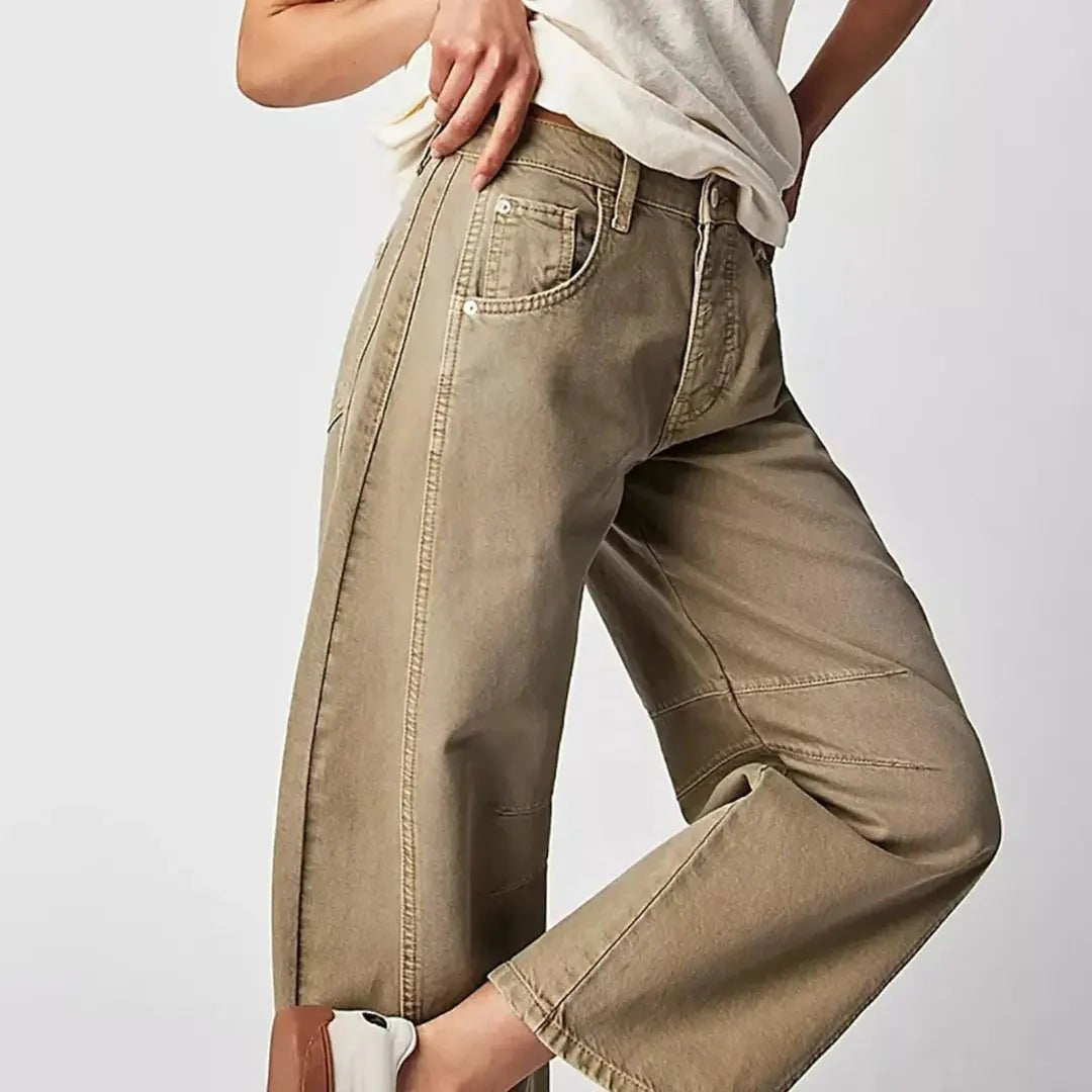 Jules baggy barrel jeans - Beige