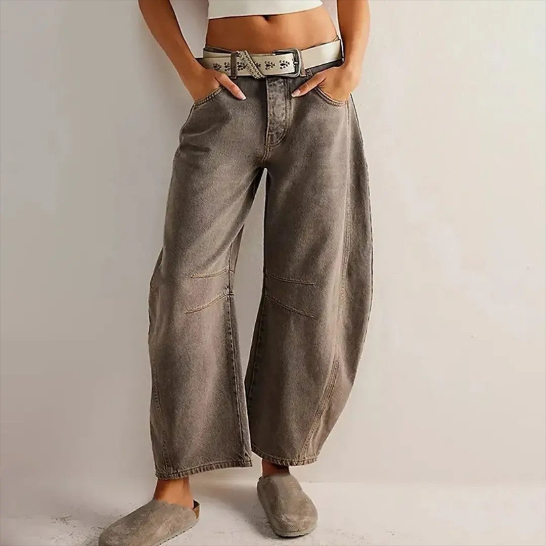 Jules baggy barrel jeans - Brown