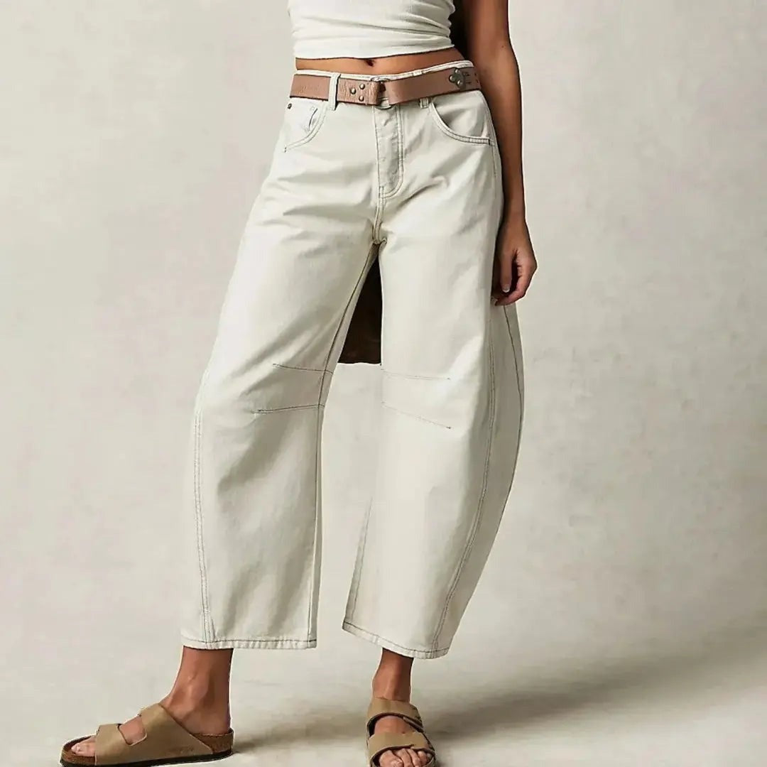 Jules baggy barrel jeans - White