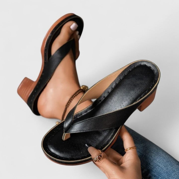 Juliet heeled thong sandals - Black detail