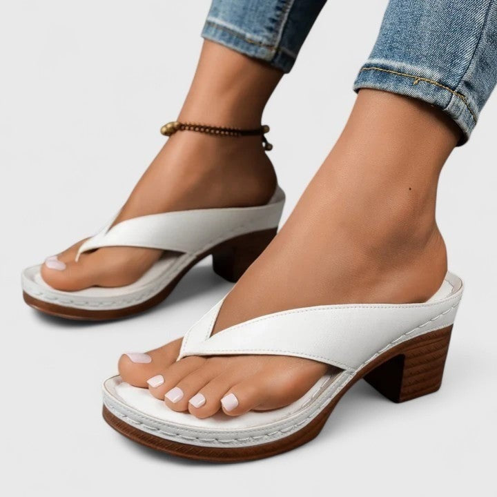 Juliet heeled thong sandals - White detail