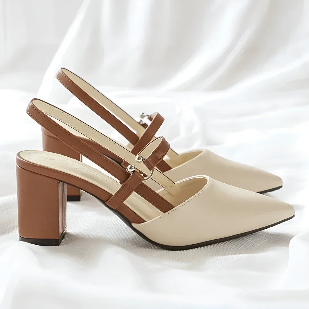 June pointed slingback heels - Brown