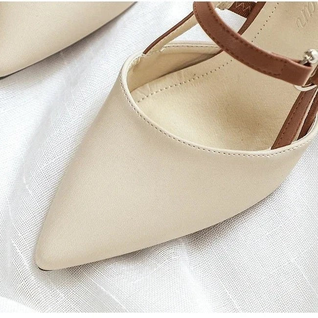 June pointed slingback heels - Brown