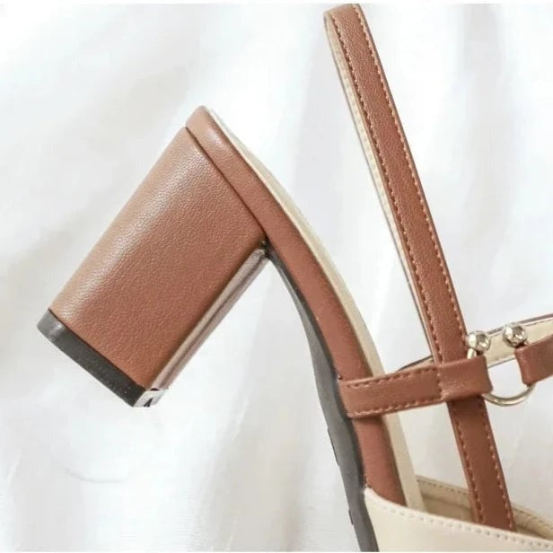 June pointed slingback heels - Brown