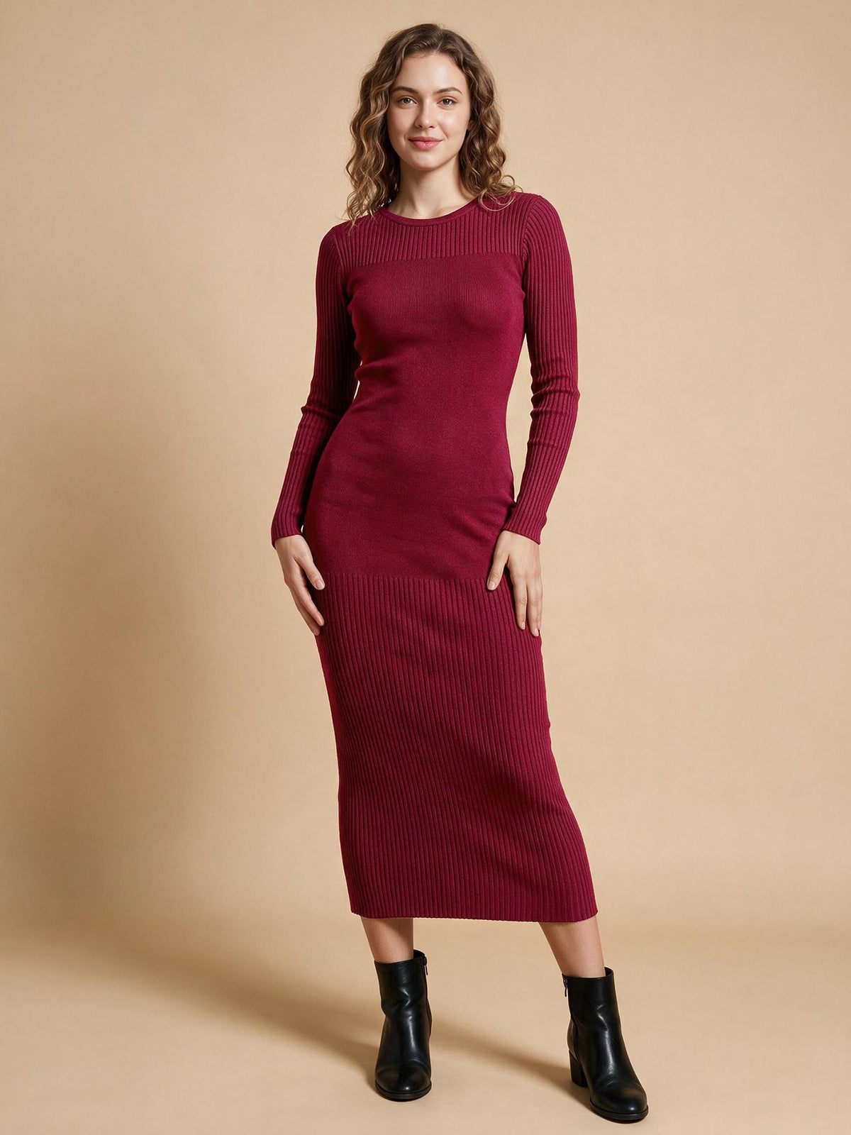 burgundy-dress