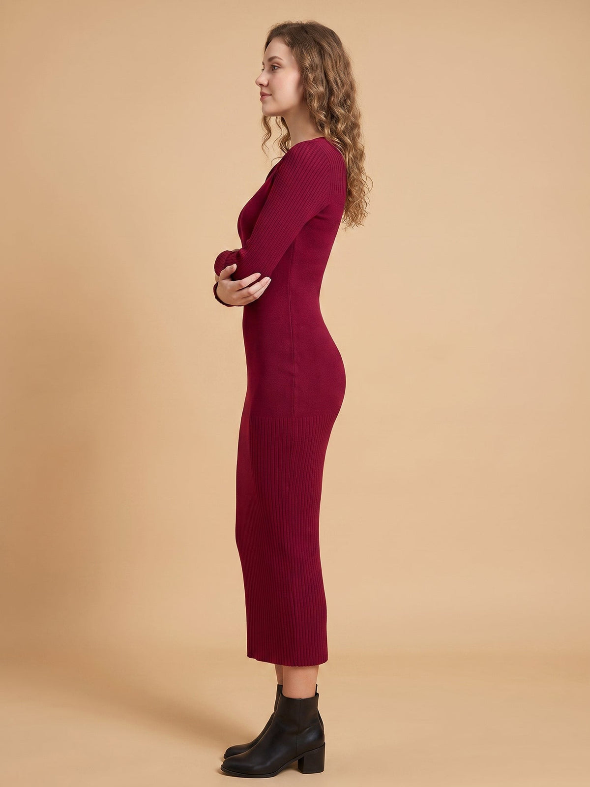 burgundy-dress