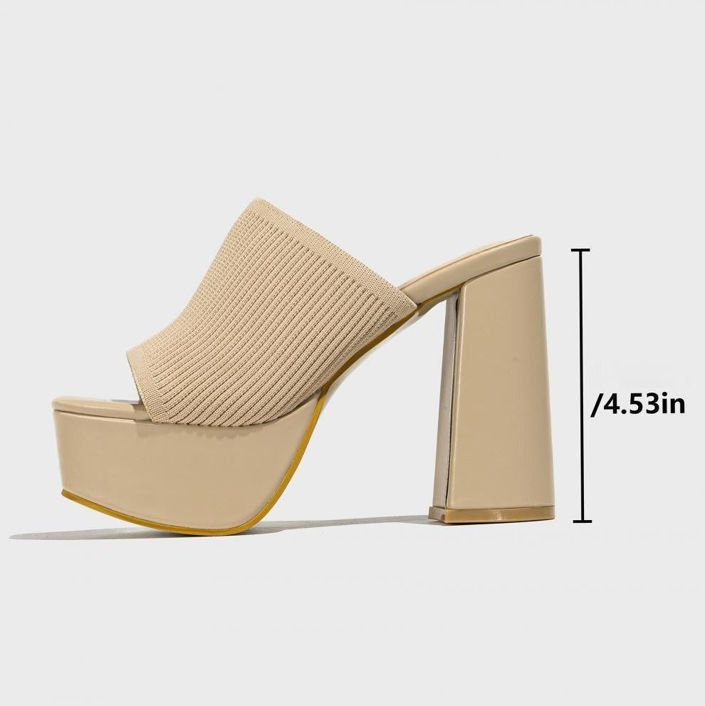 Mae chunky platform block heels - Beige