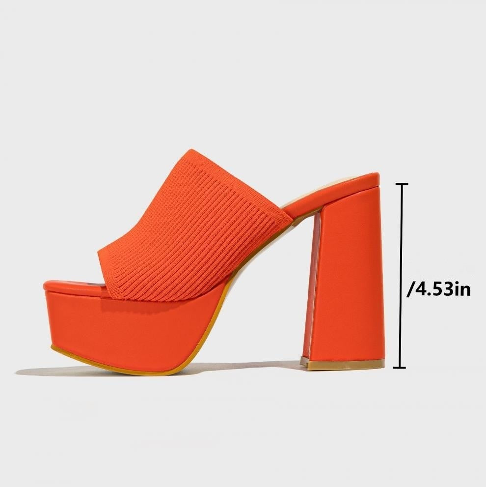 Mae chunky platform block heels - Orange