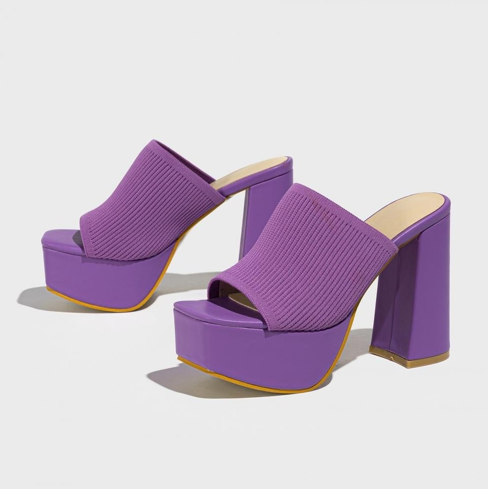 Mae chunky platform block heels - Purple