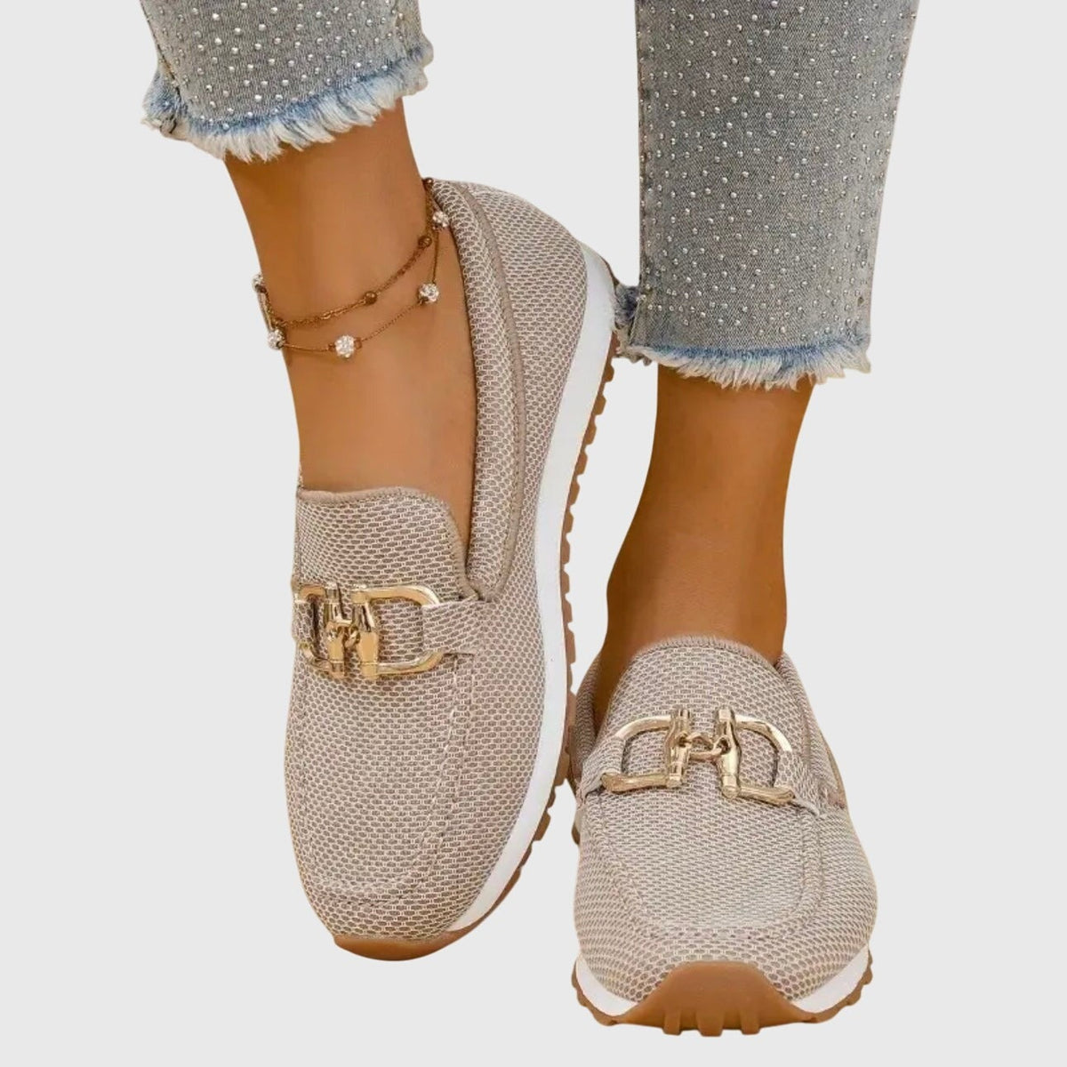 Mira platform lug sole loafers - Beige