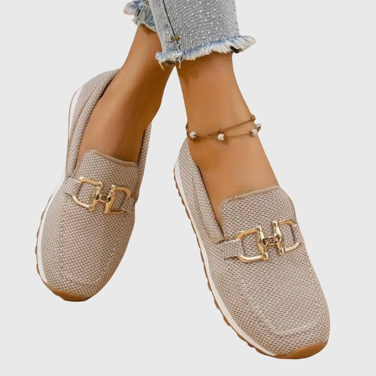 Mira platform lug sole loafers - Beige