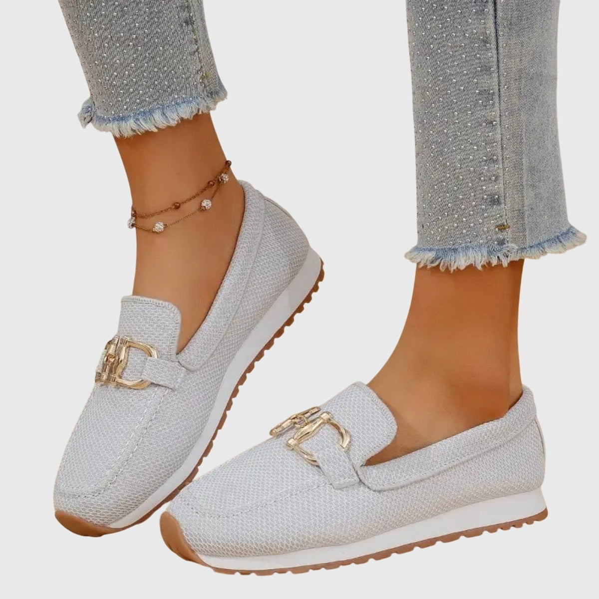 Mira platform lug sole loafers - White
