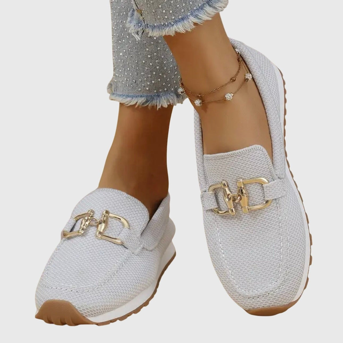 Mira platform lug sole loafers - White