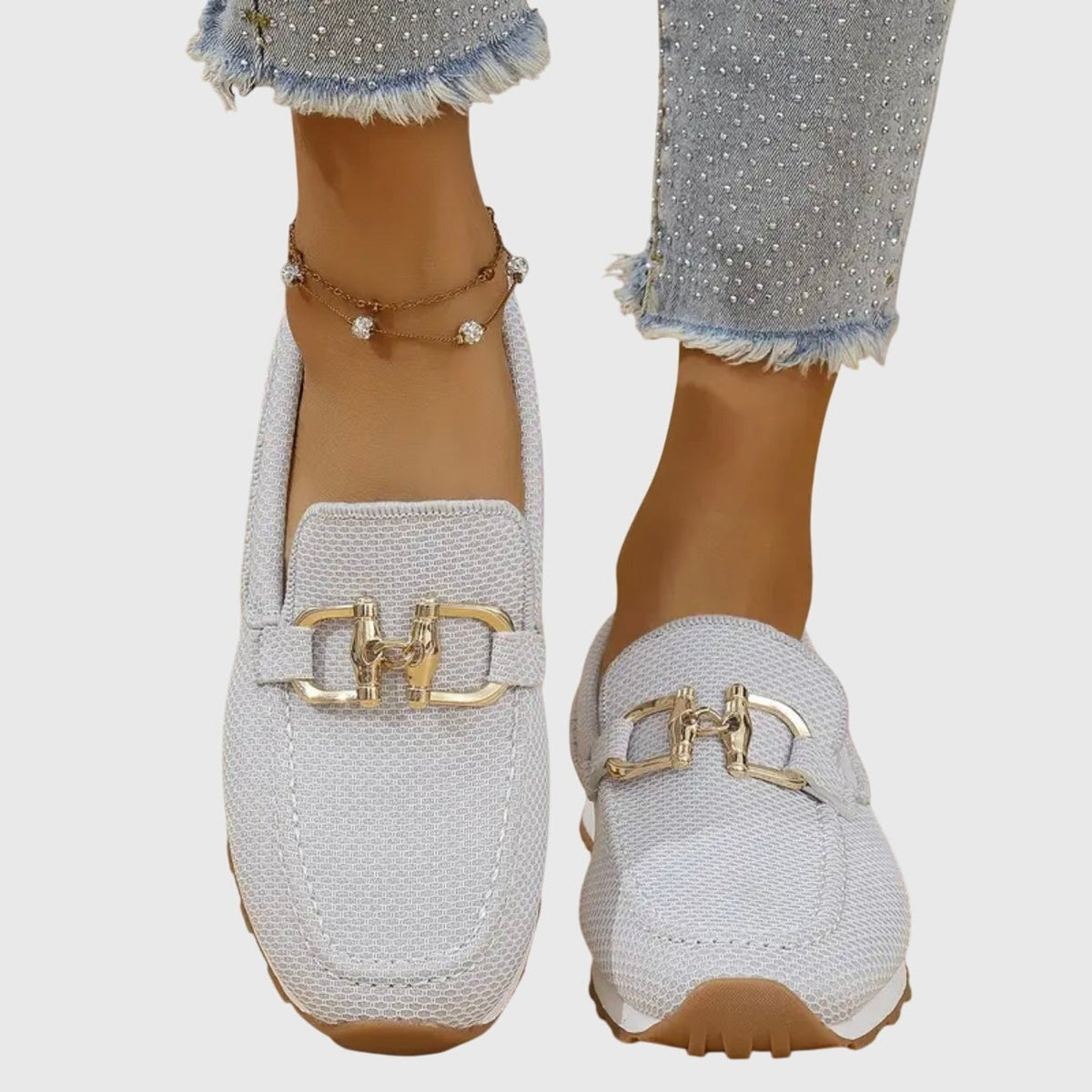 Mira platform lug sole loafers - White