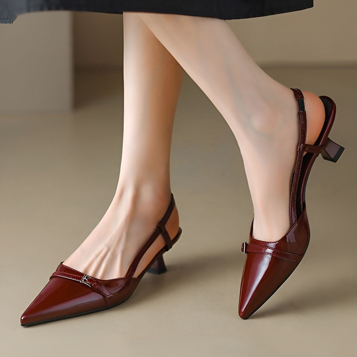Perla pointed slingback heels - Red