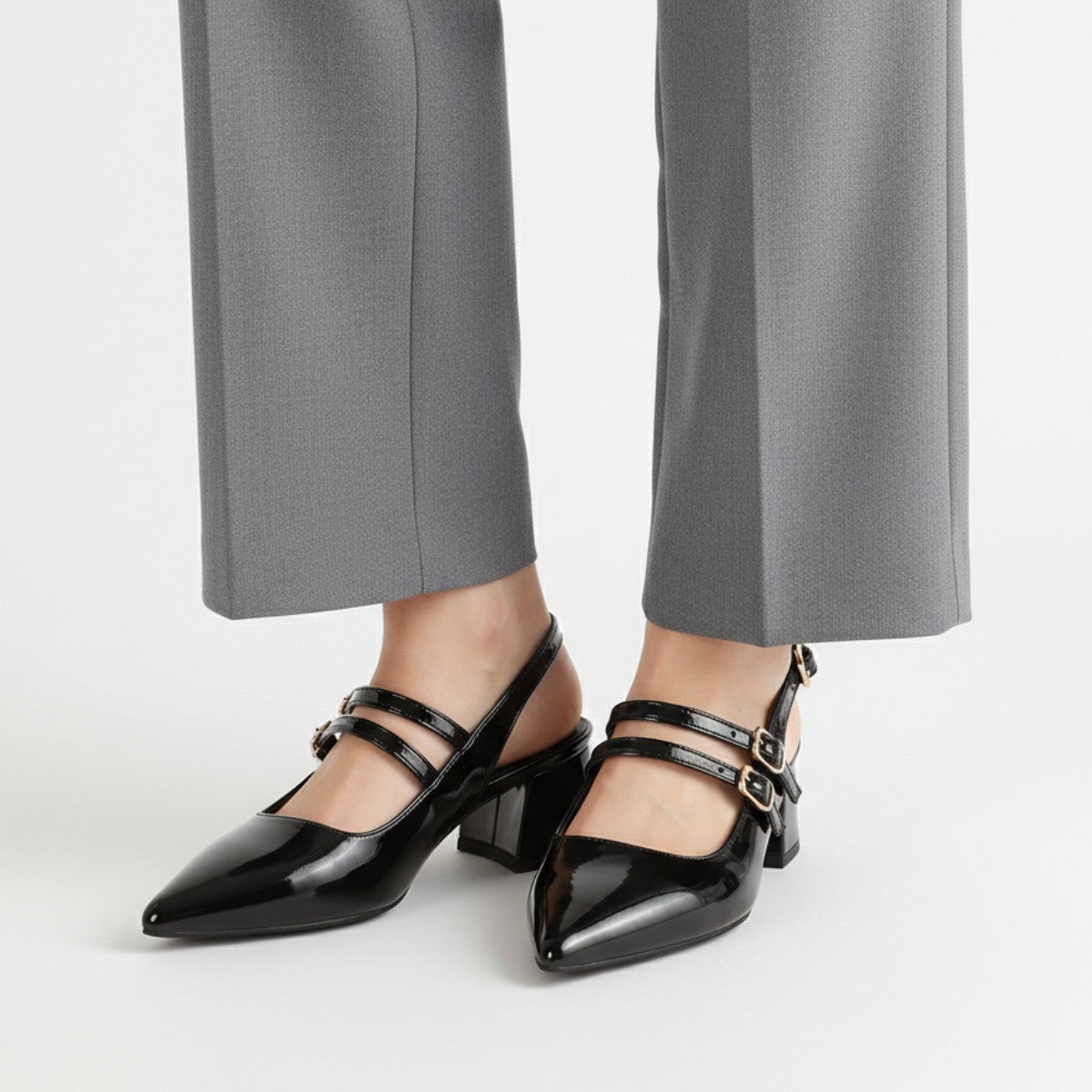 Tess pointed slingback heels - Black detail