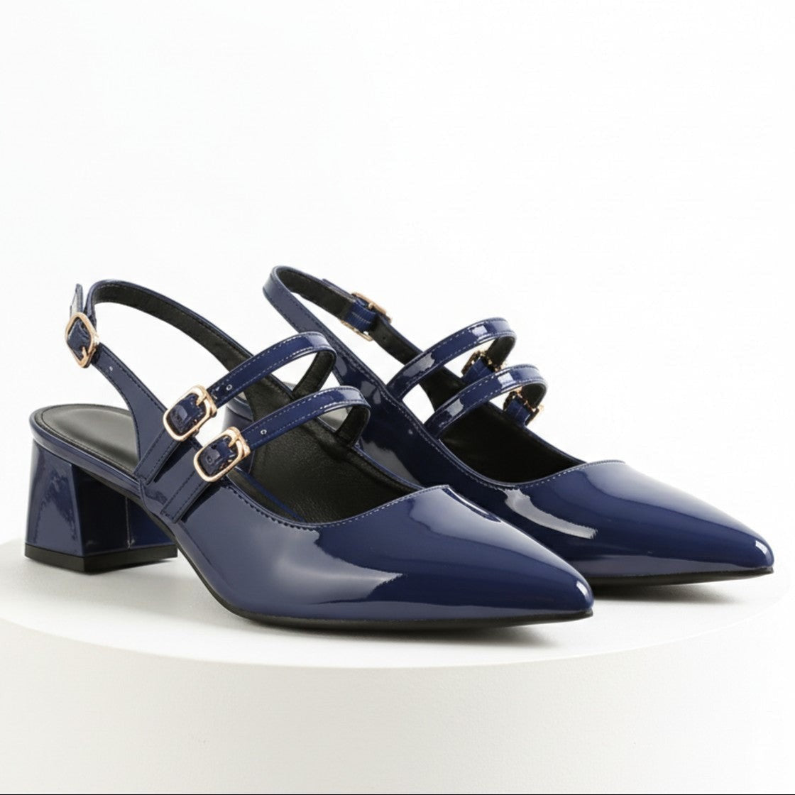 Tess pointed slingback heels - Blue