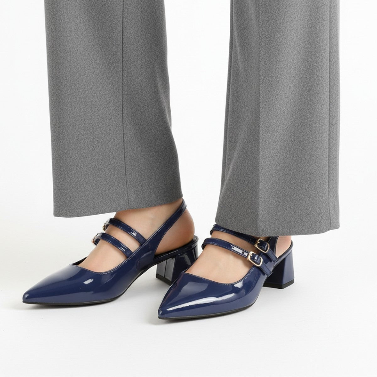 Tess pointed slingback heels - Blue detail