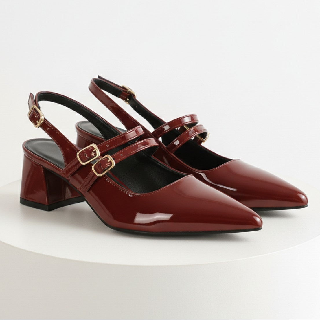 Tess pointed slingback heels - Burgundy