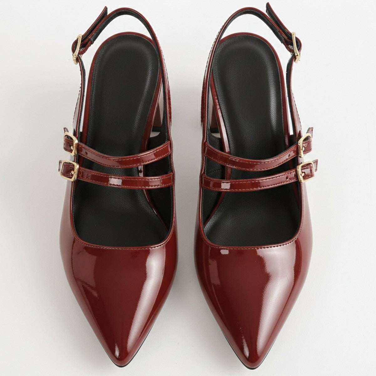 Tess pointed slingback heels - Burgundy detail