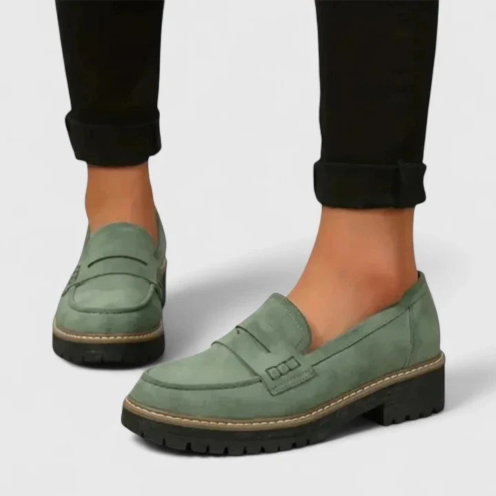 Tess chunky lug sole loafers - Green