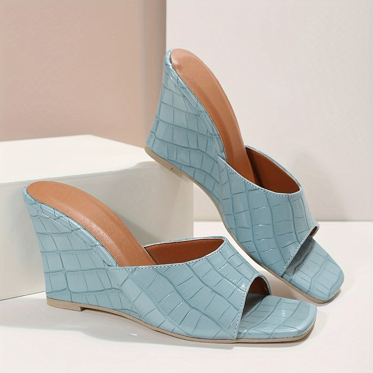 Yara wedge sandals - Light Blue