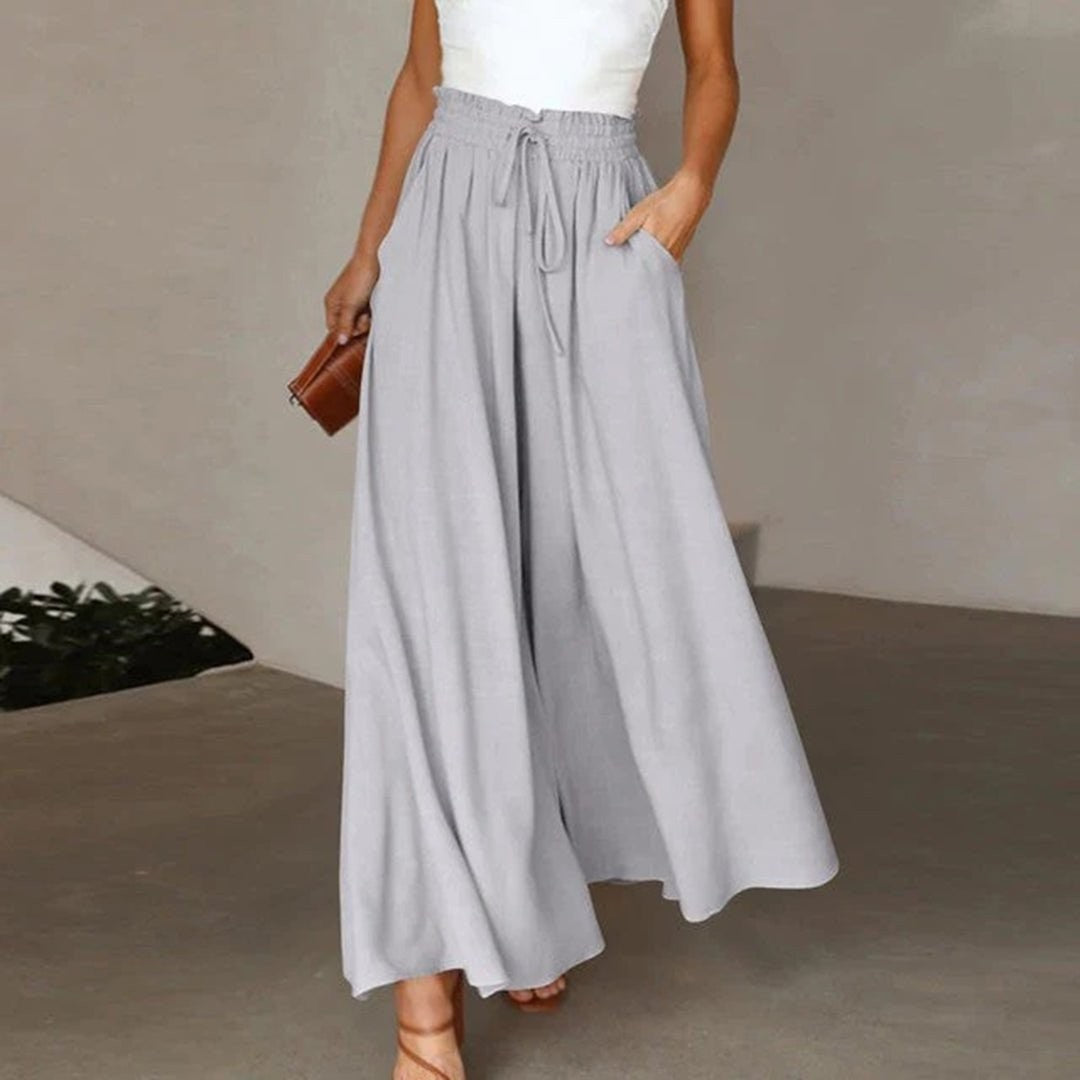 Sofia palazzo linen pants - Gray