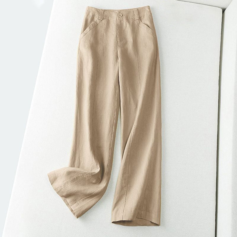 June wide leg linen pants - Beige