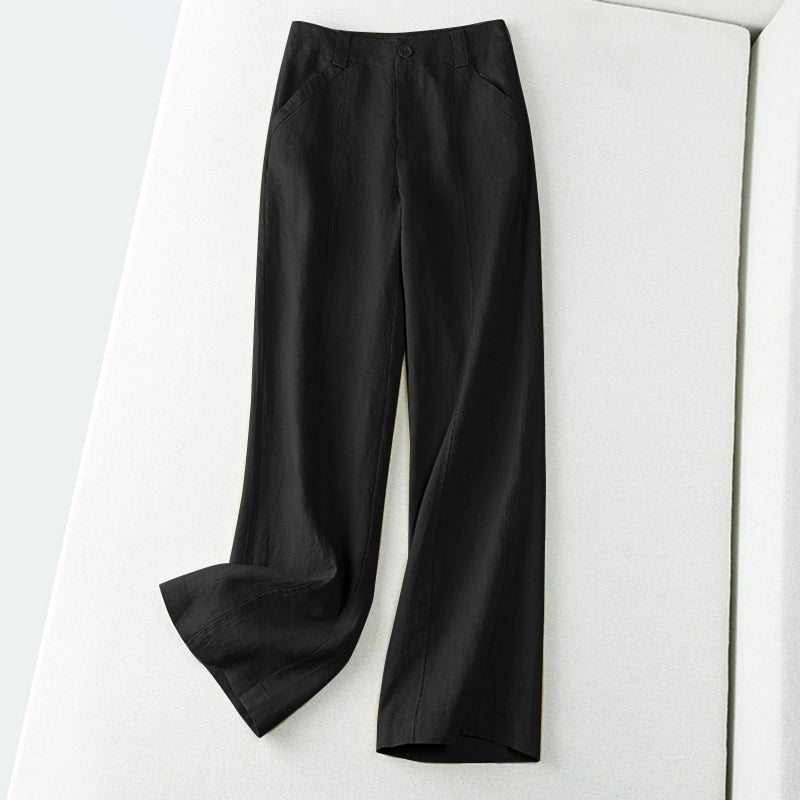 June wide leg linen pants - Black