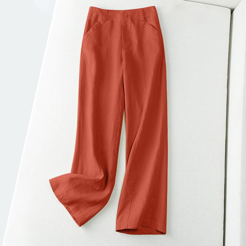June wide leg linen pants - Orange